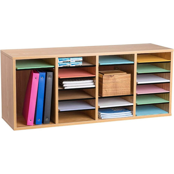 AdirOffice Wood Adjustable 24 Compartment Literature Organizer & Reviews Wayfair